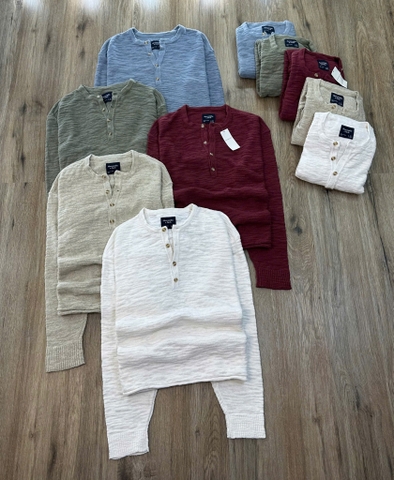 Áo Sweater Chính Hãng - Abercrombie & Fitch Cotton Knit Henley 