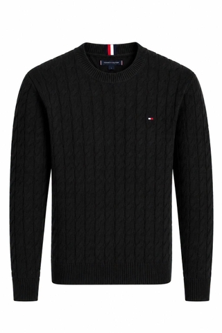 Áo Sweater Chính Hãng - Tommy Hilfiger Pullover Sweater Cloudy Black - 4034175VCR