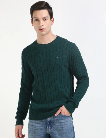 Áo Sweater Chính Hãng - Tommy Hilfiger Men Cable Knit Pullover - 9O0KQK81PGY