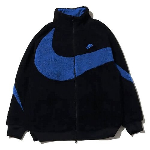 Áo Khoác Lông/Gió 2 Mặt Chính Hãng - Nike Sportswear Swoosh Black/Blue - BQ6546-009