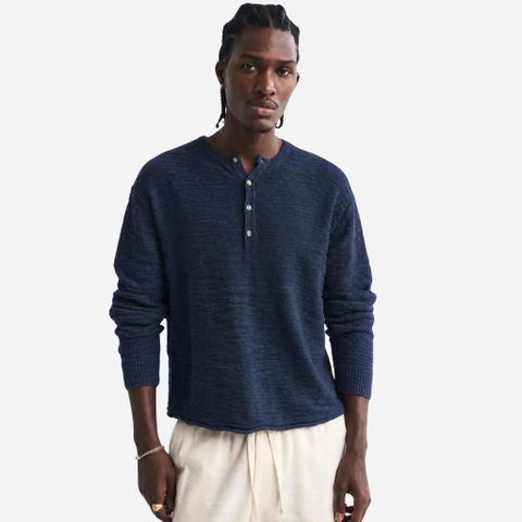 Áo Sweater Chính Hãng - Abercrombie & Fitch Cotton Knit Henley 