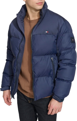 Áo Khoác Phao Chính Hãng - Tommy Hilfiger Mens Mixed-Media Puffer Jacket 