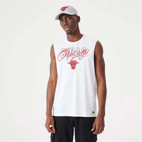 Áo Thể Thao Hè - Áo 3 lỗ Newera Chicago Bulls Script Essential Tank Top 'White' - 60332210