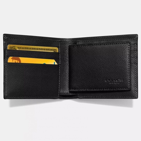 Phụ Kiện Chính Hãng - Ví Coach Compact ID Wallet in Crossgrain Leather 