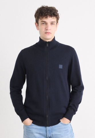 Áo Khoác Chính Hãng - Hugo Boss Zip-up Jacket In Cotton With Logo Badge 