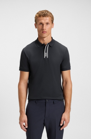 Áo Polo Chính Hãng - Hugo BOSS Paddy Polo Shirt With Striped Placket And Logo ''Dark Blue'' - 50549362-DBL