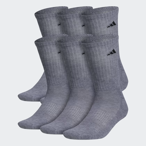 Phụ Kiện Chính Hãng - Tất Adidas Athletic Cushioned Crew Socks 6 Pairs / 6 đôi '' Grey '' - BH9424