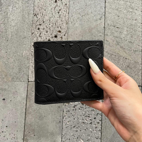 Phụ Kiện Chính Hãng - Ví Coach 3 In 1 Wallet In Signature Leather ‘Black’ - 75371-BLK