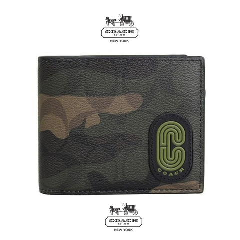 Phụ Kiện Chính Hãng - Ví Coach 3 In 1 Wallet In Signature Canvas With Camo Print And Coach Patch 'Camo' - CC084