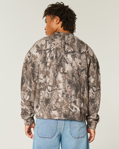 Áo Sweater Chính Hãng - Hollister Men's Boxy University of Nebraska Cornhuskers Graphic Crew Sweatshirt 