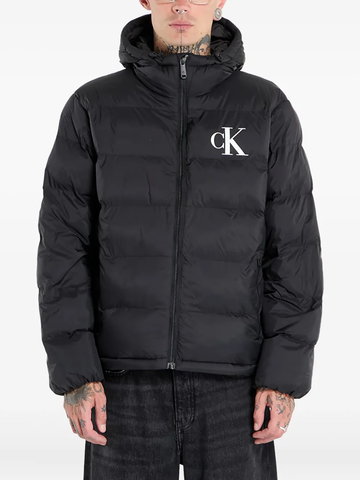 Áo Khoác Phao Chính Hãng - Calvin Klein Jeans Monologo Puffer Jacket In Beige 