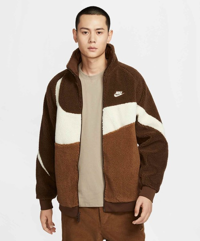 Áo Khoác Lông/Gió 2 Mặt Chính Hãng - Nike Sportswear Swoosh Men's Full-Zip Reversible Jacket ''Cacao'' - BQ6546-259