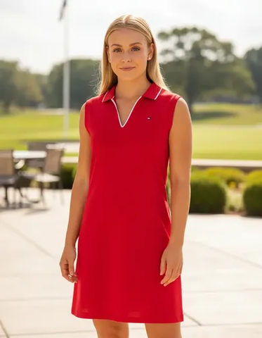 Váy Nữ Chính Hãng - Vintage Tommy Hilfiger Polo Dress Women’s Red -A4BA1KA2-sca