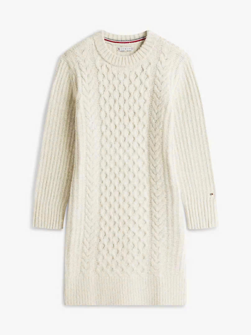 Váy Nữ Chính Hãng - Tommy Hilfiger Shimmer Cable Knit Sweater Dress - 7617076675167