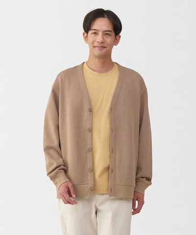 Áo Nam Chính hãng - Muji M's Double knitted V neck 