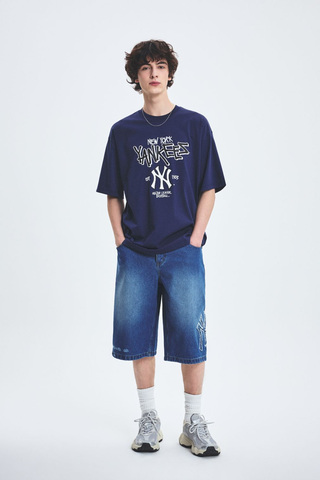 Áo TShirts Chính Hãng - MLB Basic Big Logo Mega Overfit Functional Yankees 