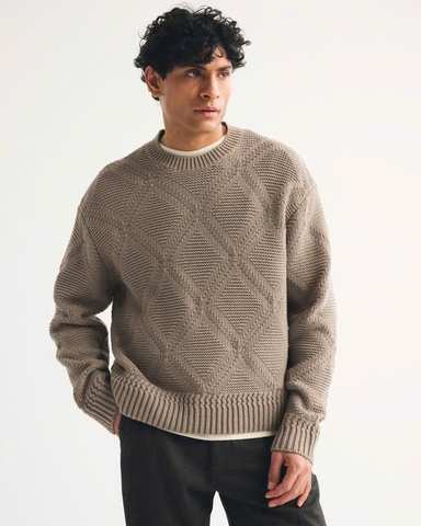 Áo Sweater Chính Hãng -  Abercrombie & Fitch Diamond Stitch Crew Sweater 