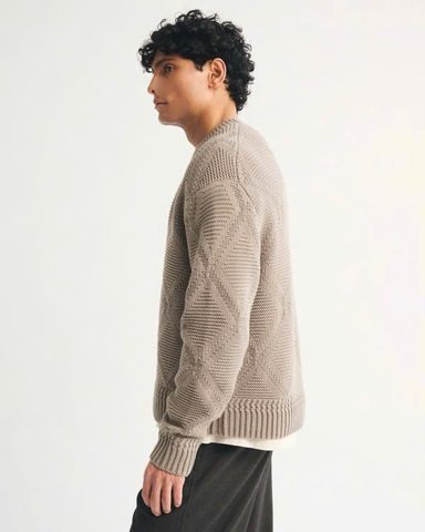 Áo Sweater Chính Hãng -  Abercrombie & Fitch Diamond Stitch Crew Sweater 