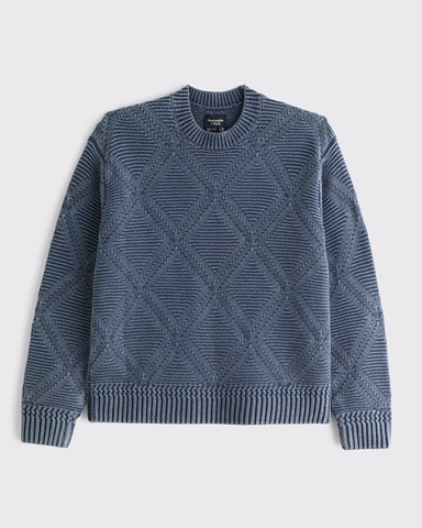 Áo Sweater Chính Hãng -  Abercrombie & Fitch Diamond Stitch Crew Sweater 