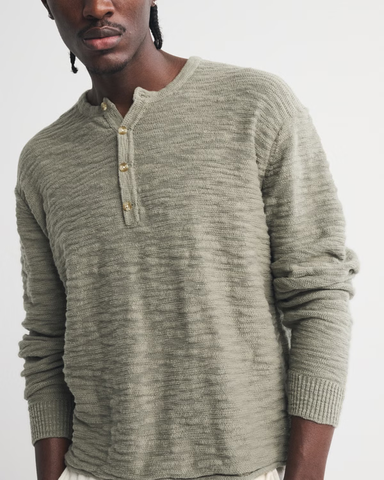 Áo Sweater Chính Hãng - Abercrombie & Fitch Cotton Knit Henley 