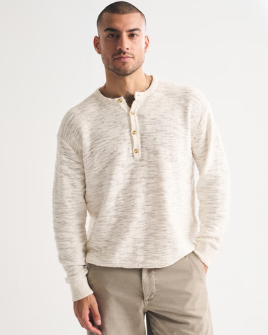 Áo Sweater Chính Hãng - Abercrombie & Fitch Cotton Knit Henley 