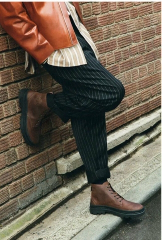 Giày Casual Chính Hãng - Palladium Leather Unisex Boots 'Nâu' - B0CLJWFLVH