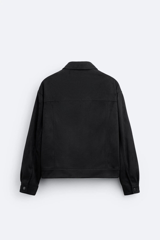Áo Khoác Chính Hãng - Zara Boxy Fit Faux Suede Trucker Jacket 