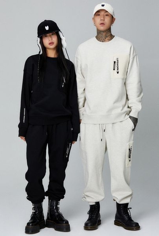 Bộ Thể Thao Chính Hãng - Life Work Dumble Pocket Sweatshirt Jogger Pants White -  LW224MT120