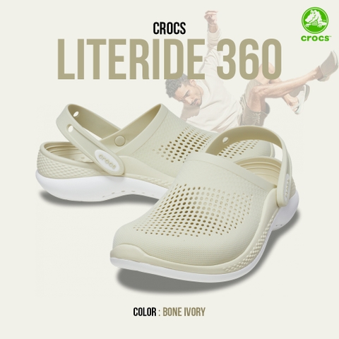 Dép Chính Hãng - Sục Crocs Literide 360 Bone - 206708-2y2