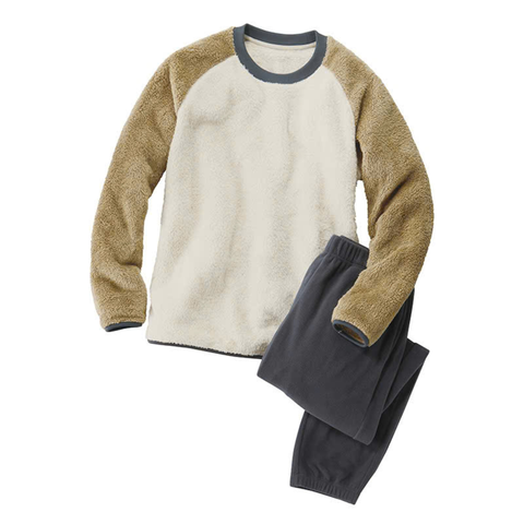 Bộ Thể Thao Chính Hãng - Uniqlo Colorblock Long Sleeve Set '' Light brown/Grey '' - UNI460269