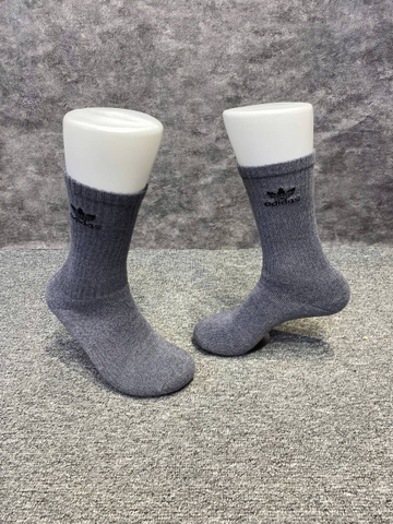 Phụ Kiện Chính Hãng - Tất Adidas Trefoil Crew Socks 6 Pairs / 6 đôi '' Xám tiêu '' - CI8727