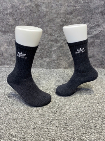 Phụ Kiện Chính Hãng - Tất Adidas Trefoil Crew Socks 6 Pairs / 6 đôi '' Xám tiêu '' - CI8724