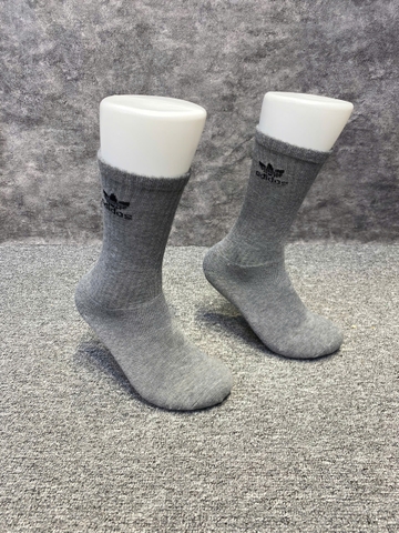 Phụ Kiện Chính Hãng - Tất Adidas Trefoil Crew Socks 6 Pairs / 6 đôi ''Xám '' - CI8726