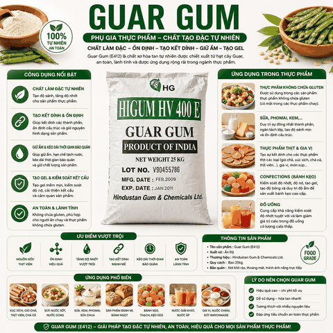 Chất ổn định thực phẩm Guar Gum