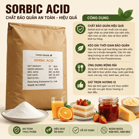 Chất bảo quản Acid Sorbic