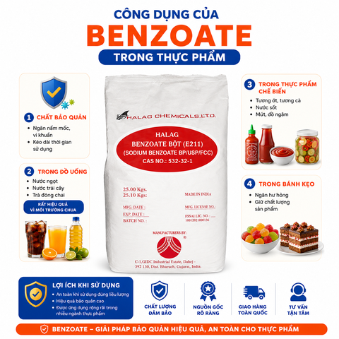 Benzoate Benxi chất bảo quản thực phẩm cho tươi lâu