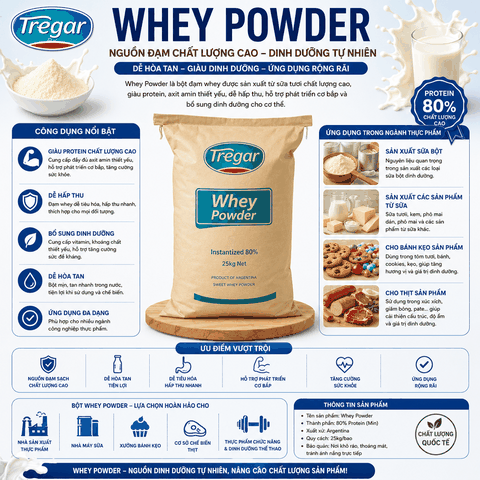 Bột Whey bột váng sữa Whey Powder Tregar