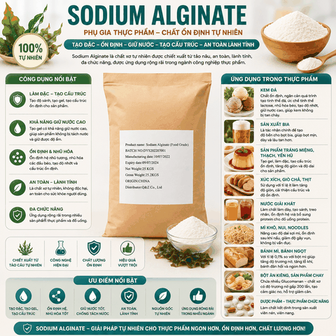 Chất nhũ hóa Sodium Alginate