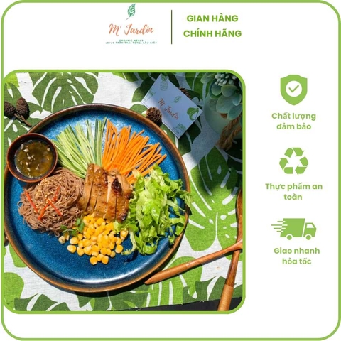 Bún gạo lứt trộn gà nướng BBQ