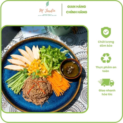 Bún gạo lứt trộn ức gà nướng lá thơm