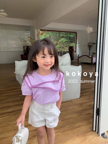 Áo sơ mi vạt vuông chéo Kokoya