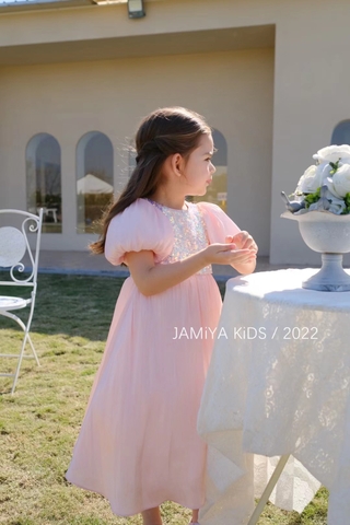 Váy công chúa hồng đính hạt cườm Jamiya