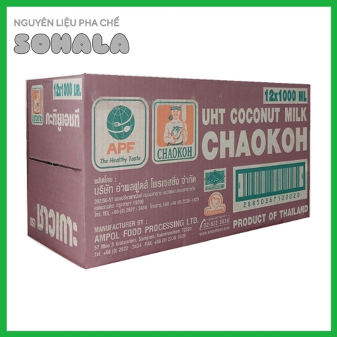 [Thùng 12 hộp] Nước cốt dừa Thái Chaokoh 1 lít