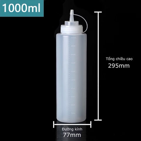 Chai nhựa tròn đựng sốt 1000ml - 32oz