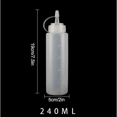 Chai nhựa tròn đựng sốt 200ml - 8oz