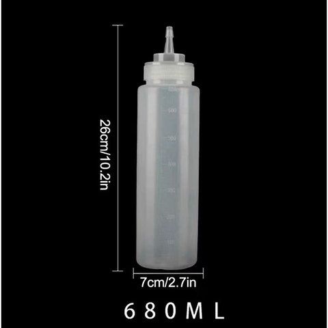 Chai nhựa tròn đựng sốt 600ml - 24oz