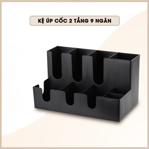 Kệ cốc 9 ngăn 2 tầng nhựa PP