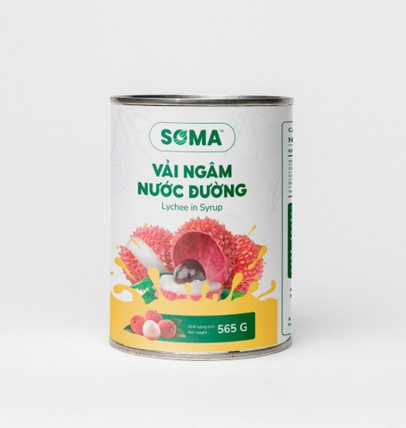 Vải ngâm nước đường Soma - LON 565G
