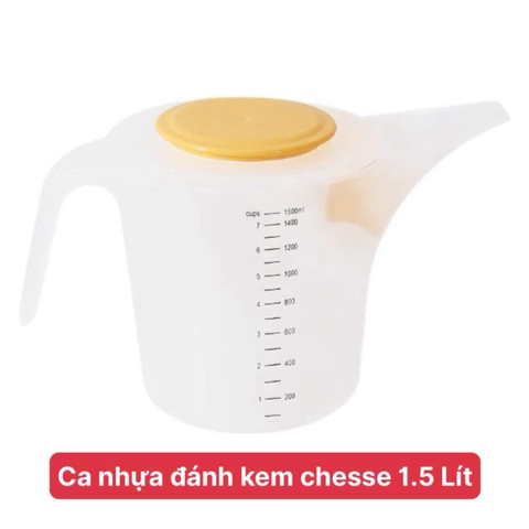 Ca nhựa đánh trứng và kem có nắp 1,5L
