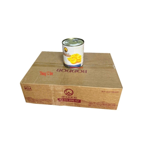 [Thùng 12 lon] Đào ngâm thái Boddob DAKA lon 820g